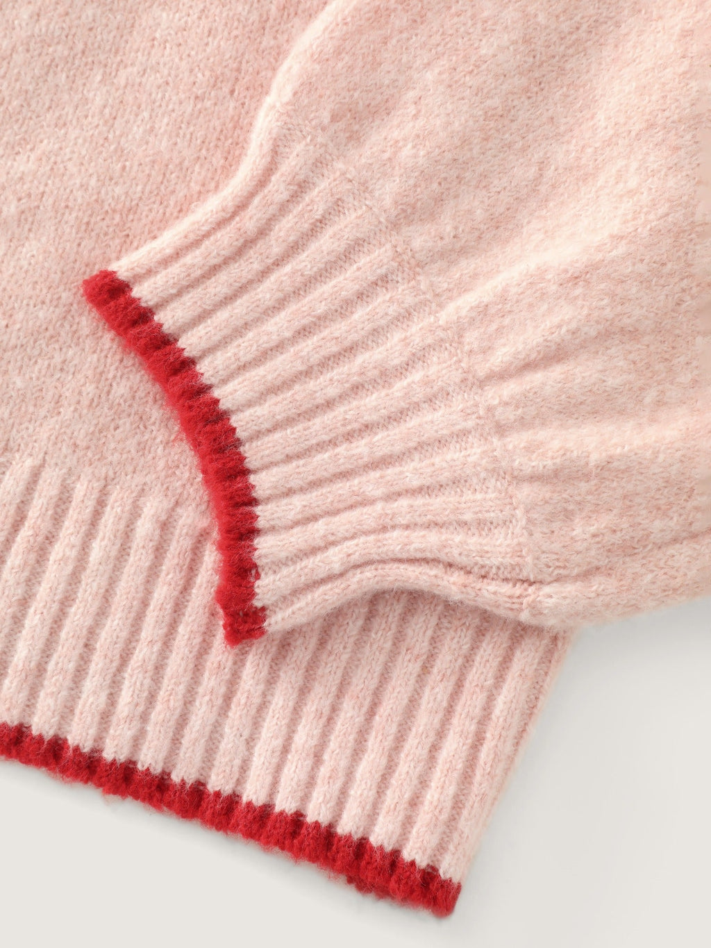 Strawberry Jacquard Contrast Trim Pullover