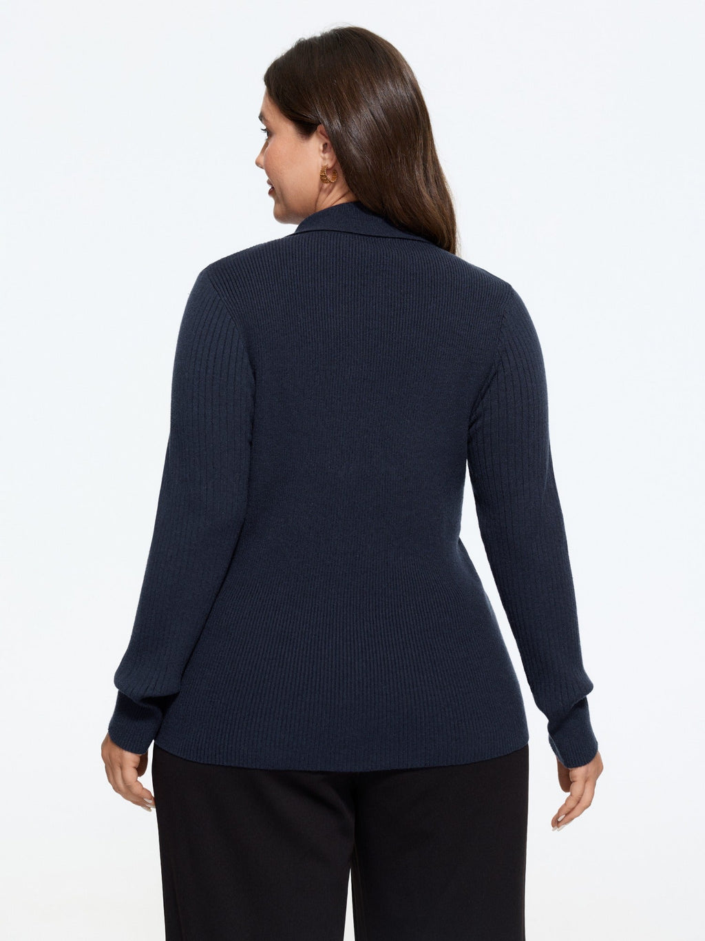Polo Collar Keyhole Button Pullover