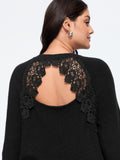 Lace Cut?Out Open Back Pullover