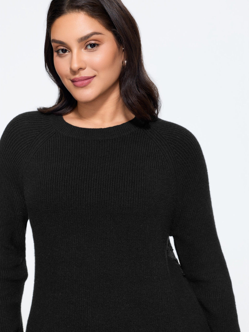 Lace Cut?Out Open Back Pullover