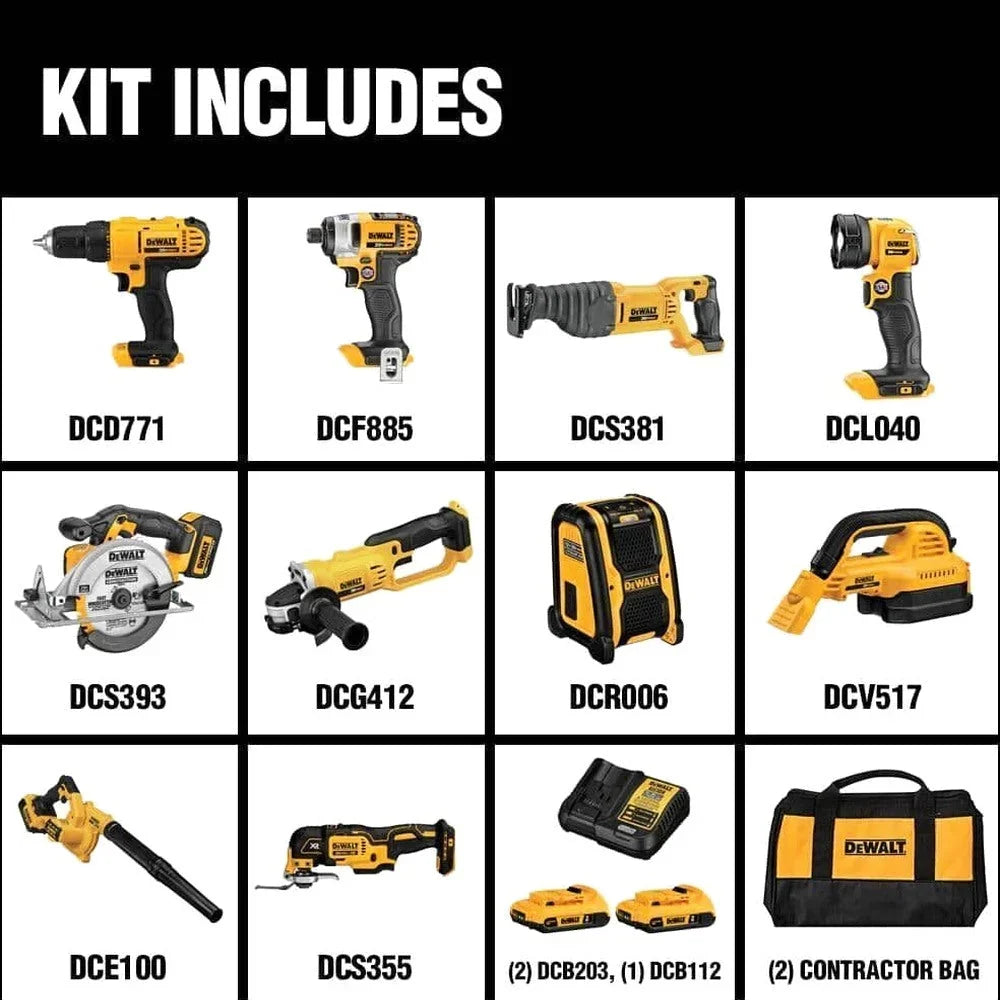 20V MAX 10-Tool Combo Kit DCK1020D2 with Batteries &amp; Charger