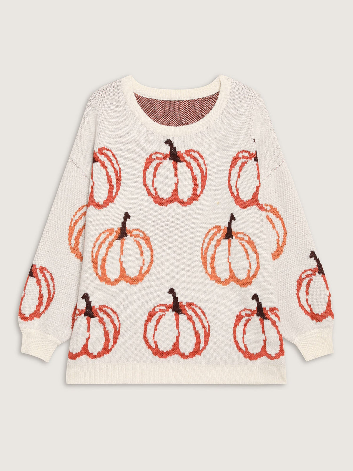 Pumpkin Patch Print Drop Shoulder Pullover