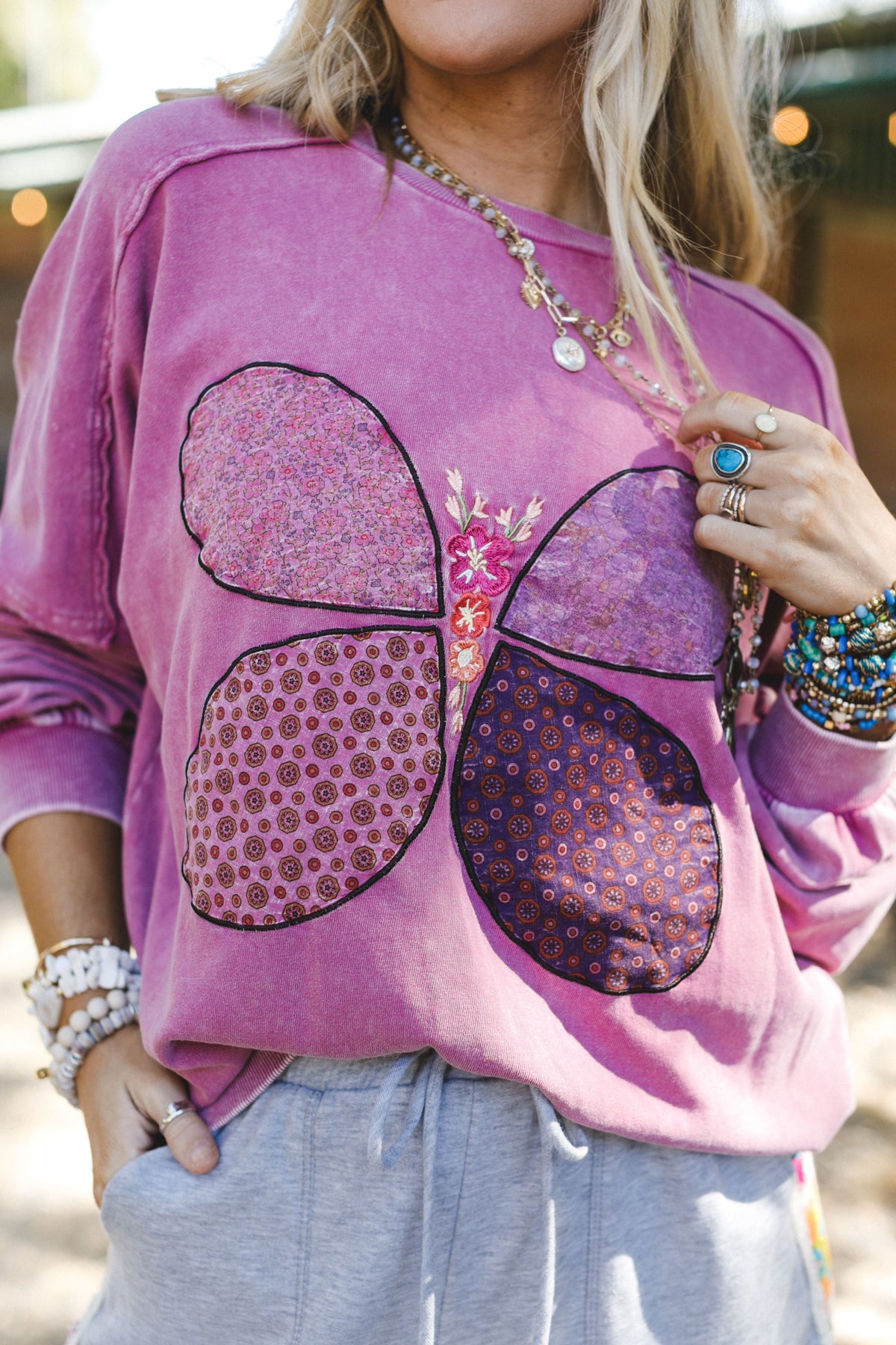 Flutterby Pullover Top - Magenta