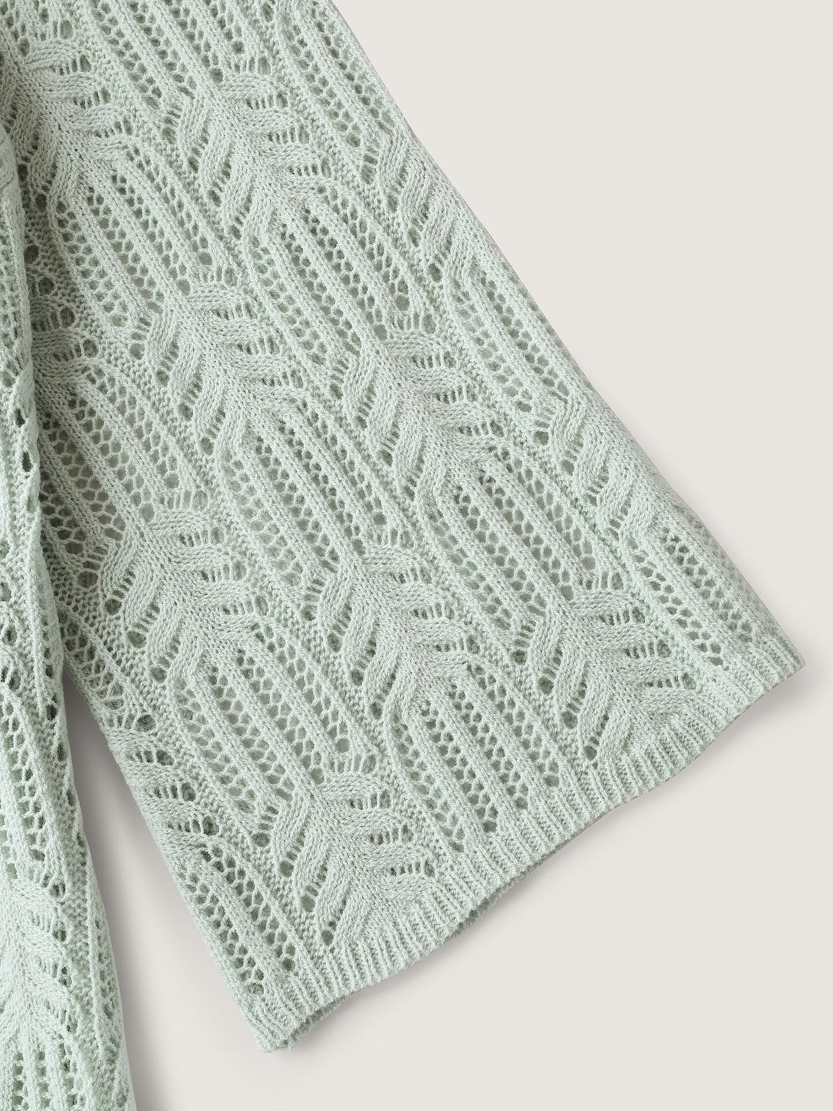 Textured Cut-Out Flared Sleeve Lightweight Pullover