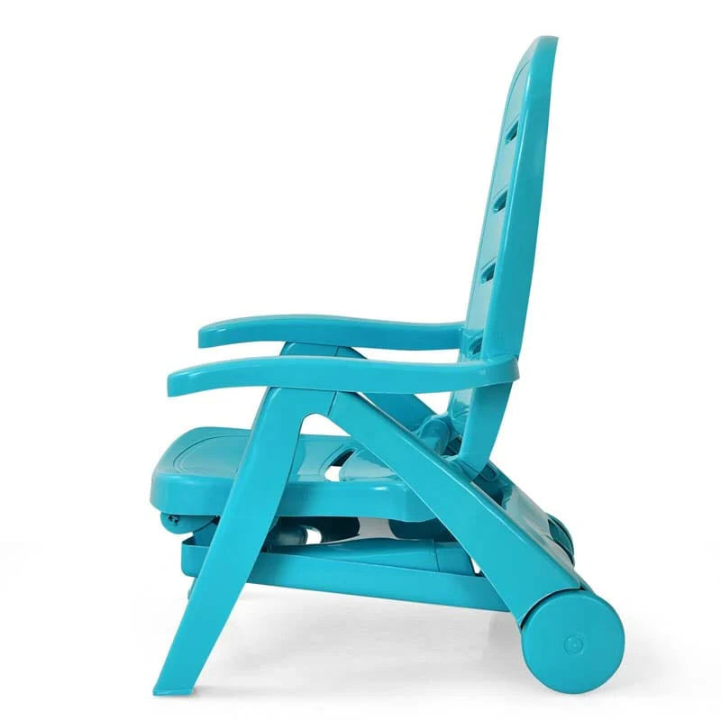 Rolling Folding Plastic Pool Lounge Chair With Armrests 5 Position Outdoor Sun Lounger Patio Deck Chair Beach Chair - Comfortable And Ergonomic Design