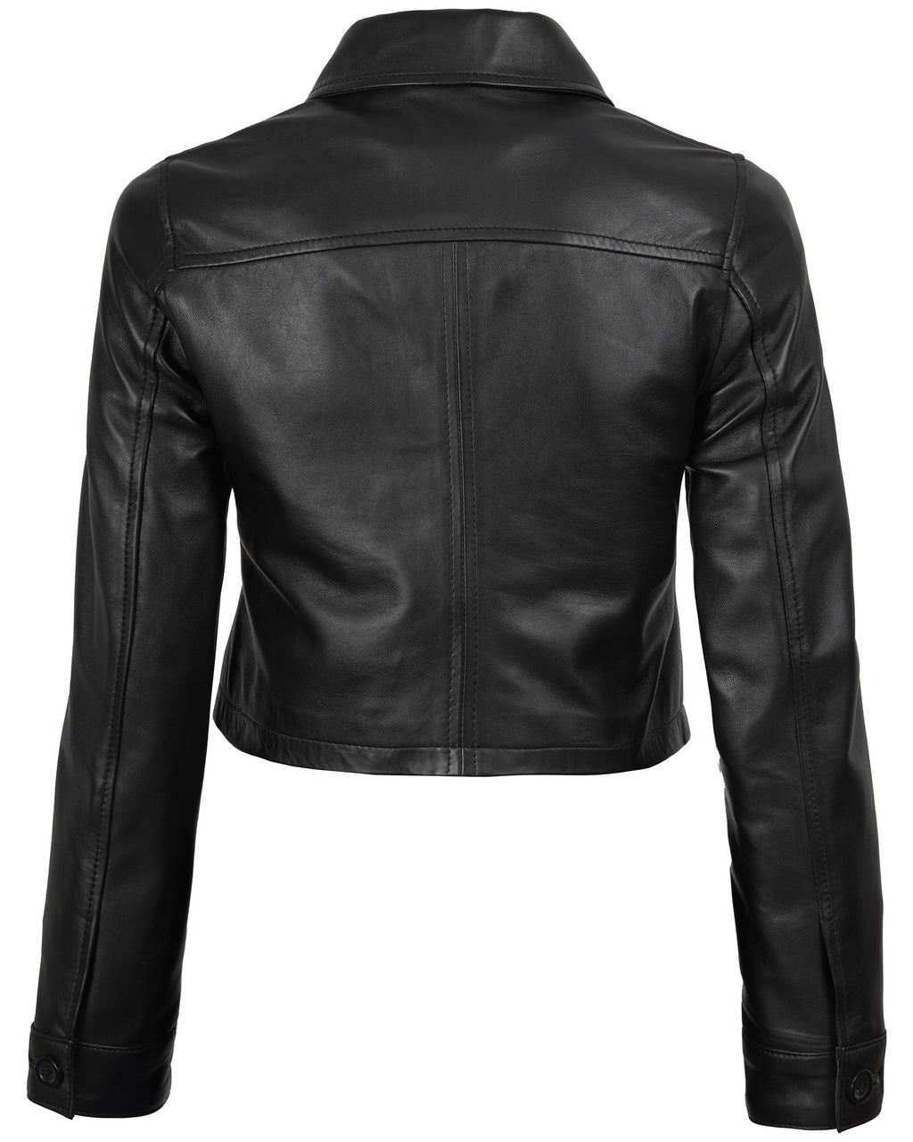 fjackets Leather Jacket Cropped Women - Real Lambskin Women Leather Jacket|Mable Cropped Black. [1329304] L