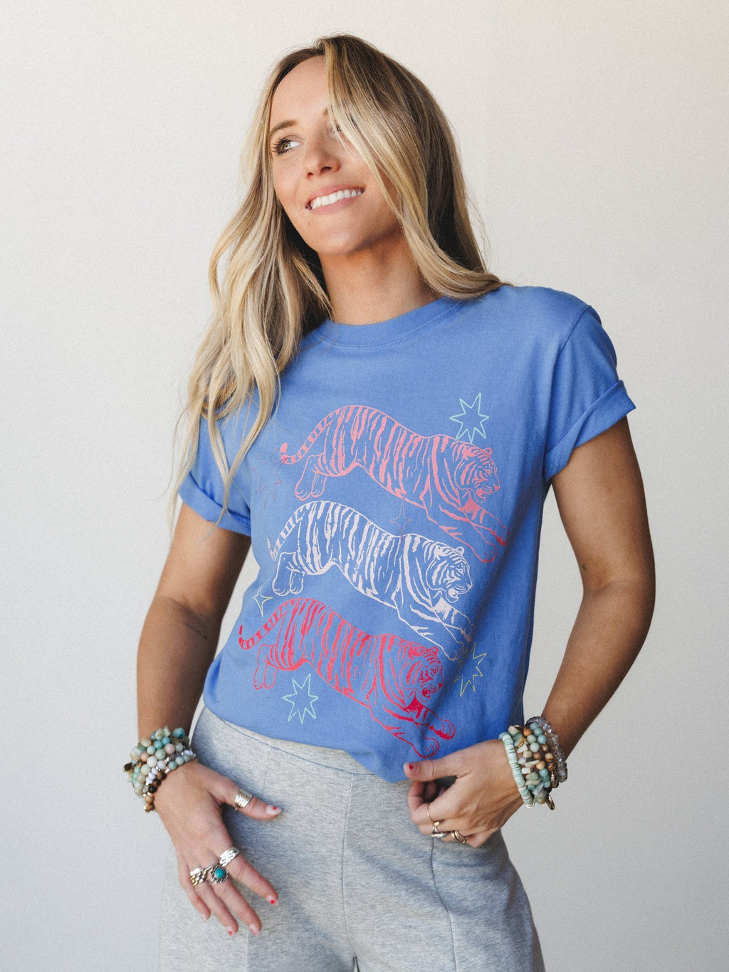 The Nest Tiger Power Graphic Tee - Blue