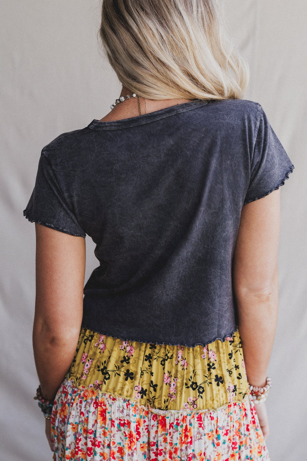 Peaceful Charm Graphic Tee - Charcoal