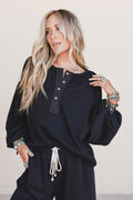 The Nest Laid Back Top - Black