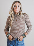 Dream Again Striped Top - Mocha