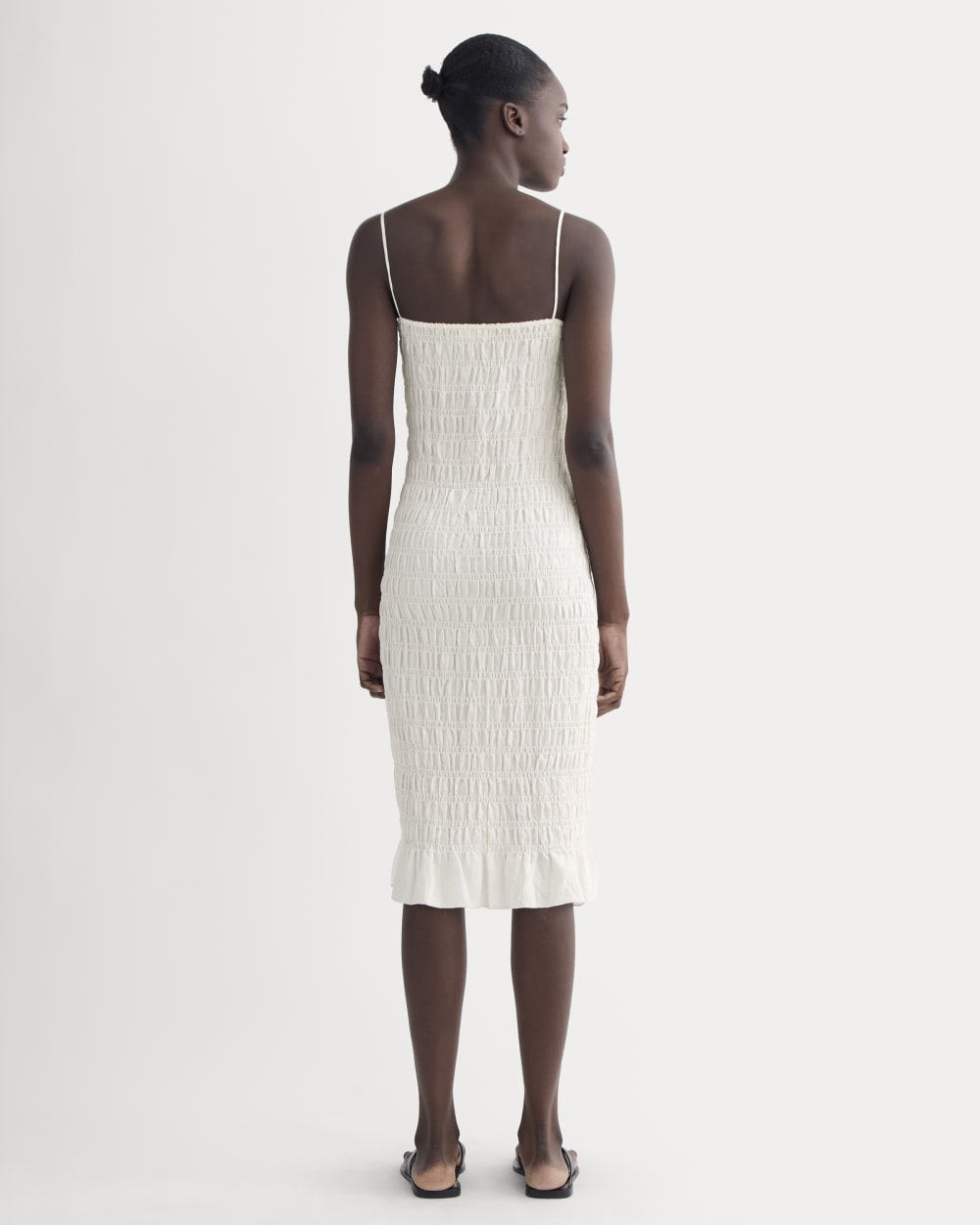 The Smocked Column Dress | Bone