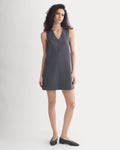 Ponte V-Neck Mini Dress | Graphite