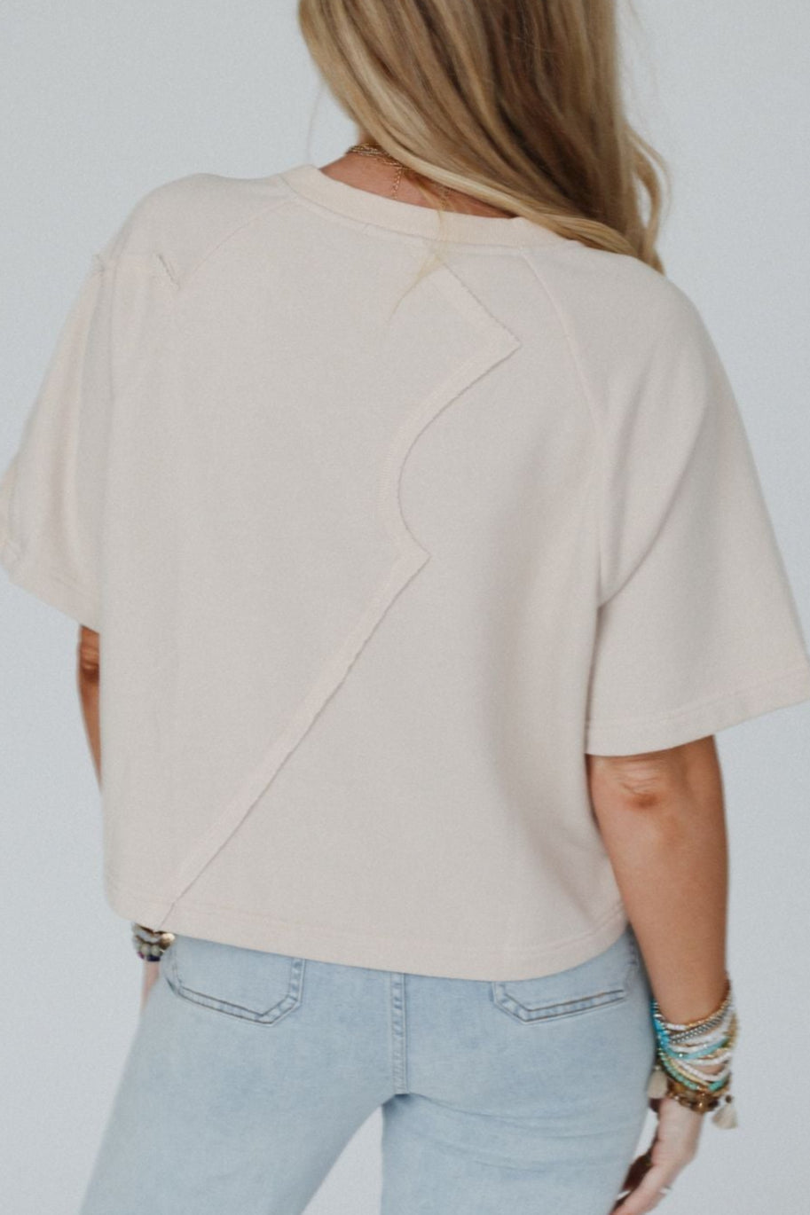 Retro Rivet Top - Beige